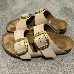 Birkenstock Arizona, Big Buckle, Nubuck leather, Sandcastle, size 37